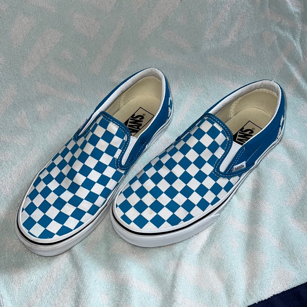Barely worn Vans checkered slip-ons